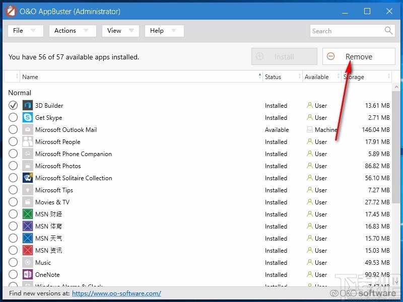 O&O AppBuster下载,win10应用删除软件,win10应用删除