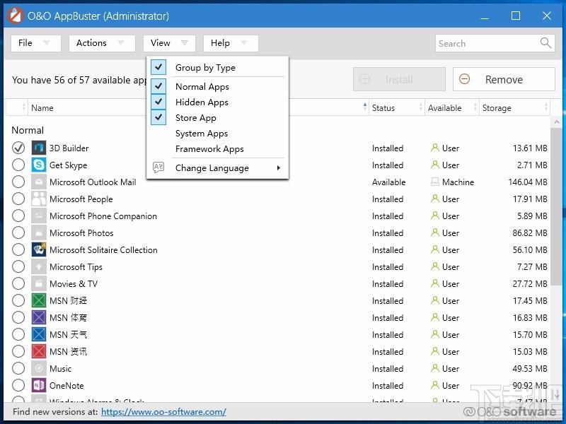 O&O AppBuster下载,win10应用删除软件,win10应用删除